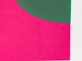 an image of a green and pink painting on a white wall