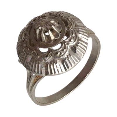 BAGUE en or gris et pierres blanches poids 5.6 g TDD 58 - Photo 1