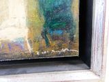 un tableau représentant un vase de fleurs posé sur un rebord de fenêtre