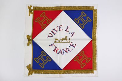 un gros plan d'un drapeau accroché à un mur