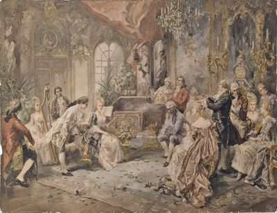 D'après Vicente de PAREDES Paire de scène de banquet dans le…