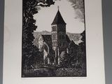 une photo d'une photo en noir et blanc représentant une église
