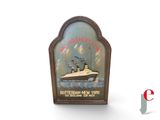 a picture of a plaque with a boat on it