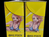 two boxes of one piece cigarettes on a black background