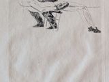 drawing of a man sitting on a chair with a woman on his lap