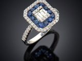 une bague en diamant et saphir