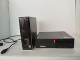a desktop computer sitting on top of a white table
