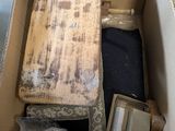 a cardboard box with some items inside of it