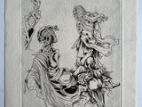 un dessin en noir et blanc d'une femme assise sur une chaise