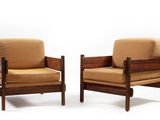 paire de fauteuils de salon danois du milieu du siècle, avec coussins rembourrés