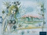 an image of a drawing of a woman with flowers in her hair