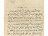 une lettre écrite à l'encre noire sur une feuille de papier