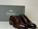 church ' s burgundy leather oxford shoes with box