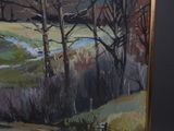 a picture of a painting of a landscape with trees