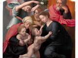 an image of a painting of a group of people with a baby