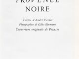 a black and white photo of a book with the title provene noire