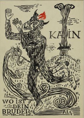 une image représentant un dessin en noir et blanc d'un homme tenant un couteau