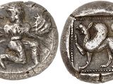 a close up of a coin with a horse on it