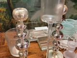 two wine glasses and a plate on the table
