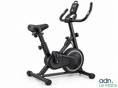 a close up of a stationary exercise bike on a white background