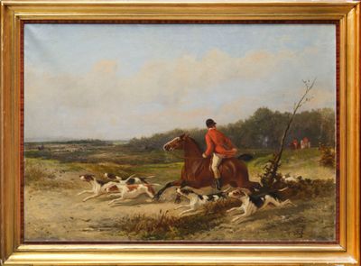 François DUYK (19e-20e) Scène de chasse à courre