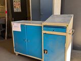 une armoire bleue et une autre armoire bleue dans une pièce