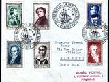an old postcard with a picture of a group of men on it
