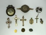 a lot of religious items that are on the table
