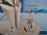 a picture of a painting of a man and a woman on a boat