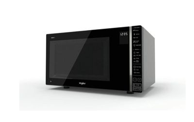 an image of a black microwave oven on a white background
