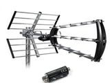 a close up of a tv antenna with a battery attached to it