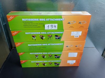 Lot de 5 systèmes de brochettes tournantes pour bbq a piles