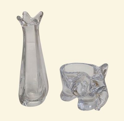SEVRES et VANNES Sujet vide-poche "Eléphant" en cristal et v…