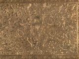 a large metal box that has a design on it