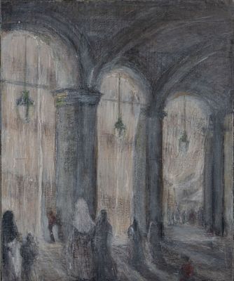 Hervé THIBAULT (né en 1944) Rideaux de lin à Venise - Photo 1