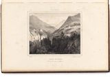 an old black and white photo of a mountain scene