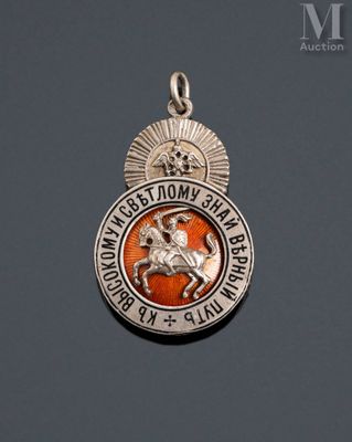 an image of a medal with a horse and rider on it