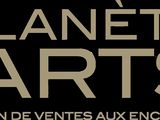 an image of a black and gold poster with the words planete arts