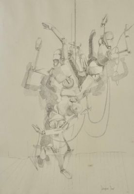 Jacques JOOS (1945-2021), "Mannequins d'étude", crayon sur p…