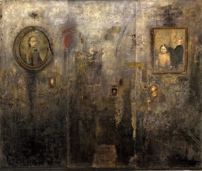 an image of a painting of a man and a woman on a wall