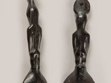pair of african figurines of a woman and a man