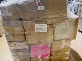 a large stack of boxes sitting on a pallet in a warehouse