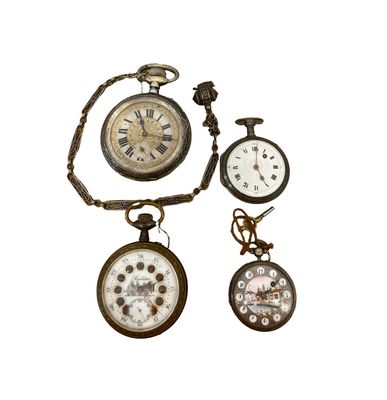Plusieurs types d'horloges sont présentés sur un fond blanc