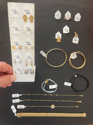 a person holding a piece of jewelry in their hand