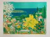 tableau représentant une vue sur la mer depuis le balcon d'une maison