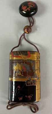 a black and gold case with a horse on it