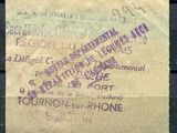 un morceau de papier marron sur lequel sont écrites des lettres violettes