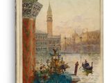 une image représentant un tableau représentant une vue de Venise avec une gondole au premier plan
