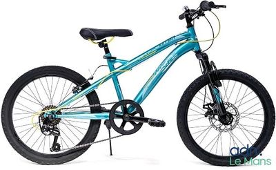 une image représentant un vélo bleu sur fond blanc