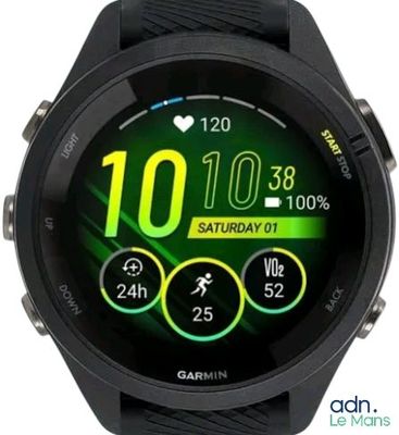 the garmin smart watch is displayed on a white background